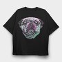 Three Color Pug, Tricou Oversize Barbati (Unisex)
