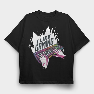 I Like Gaming Keyboard, Tricou Oversize Barbati (Unisex)