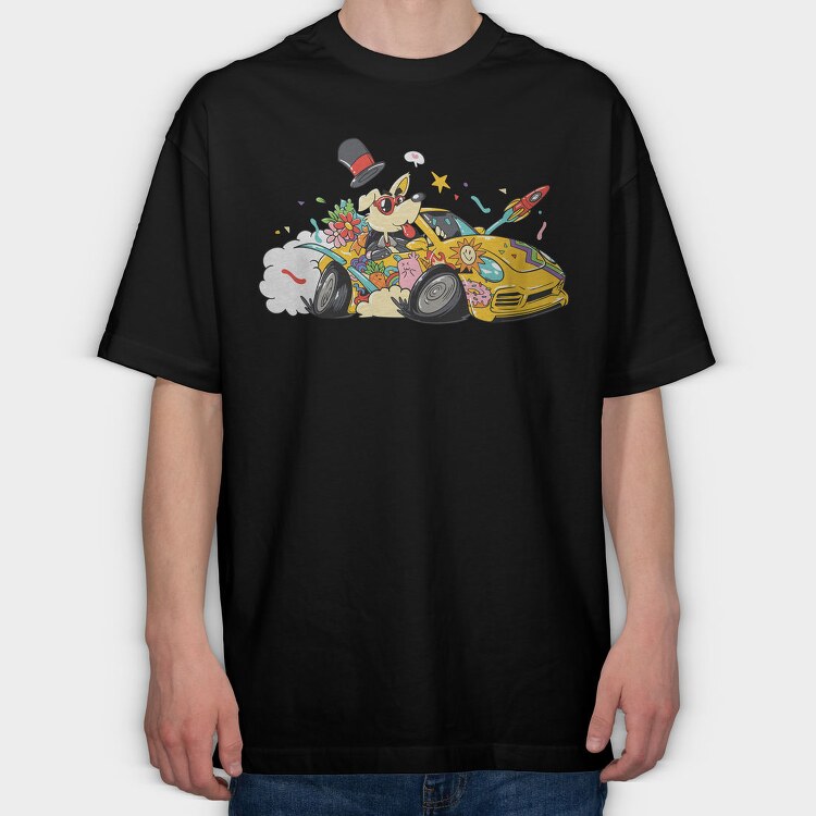 Doggy Drive In, Tricou Oversize Barbati (Unisex)