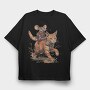 Mouse Cowboy Cat, Tricou Oversize Barbati (Unisex)