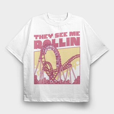 Rollercoaster, Tricou Oversize Barbati (Unisex)