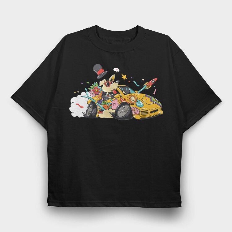 Doggy Drive In, Tricou Oversize Barbati (Unisex)