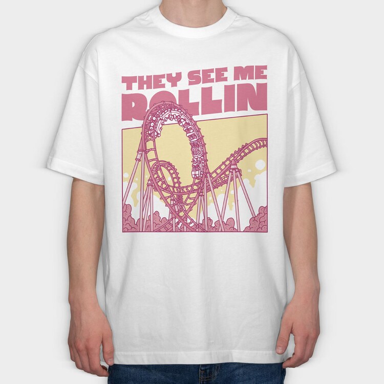 Rollercoaster, Tricou Oversize Barbati (Unisex)