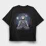 Astronaut Meditation, Tricou Oversize Barbati (Unisex)