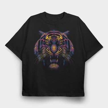 Tiger Colorful, Tricou Oversize Barbati (Unisex)