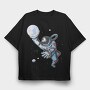 Astronaut Moon Basket, Tricou Oversize Barbati (Unisex)