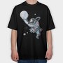 Astronaut Moon Basket, Tricou Oversize Barbati (Unisex)