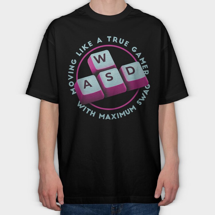 Moving Live a True Gamer, Tricou Oversize Barbati (Unisex)