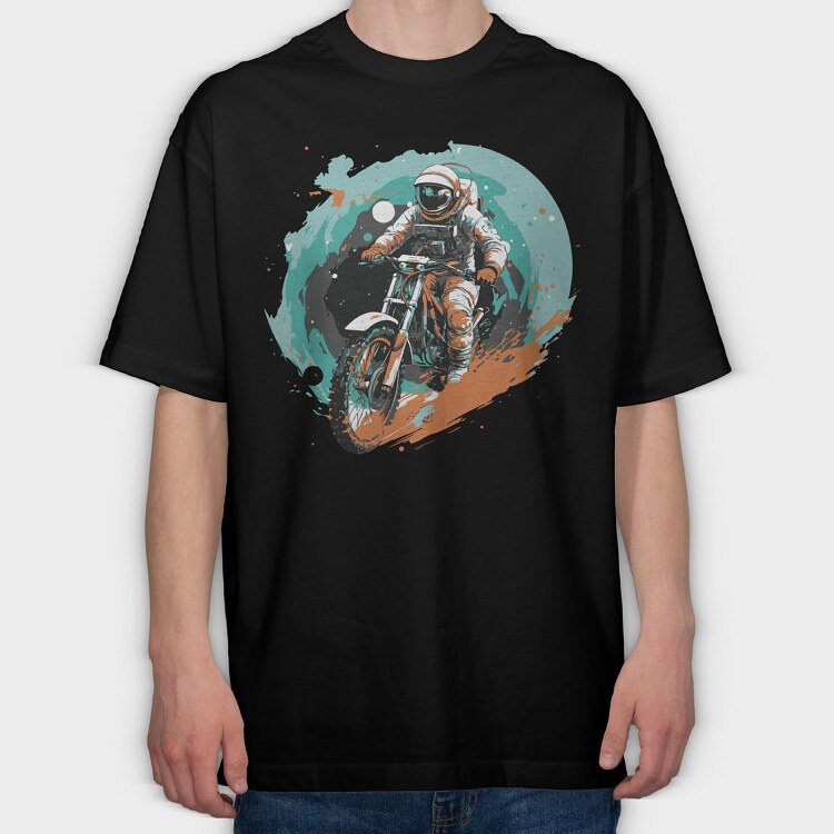 Astronaut Motorbike, Tricou Oversize Barbati (Unisex)