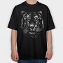Tiger Monochrome, Tricou Oversize Barbati (Unisex)