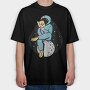 Astronaut Reading moon, Tricou Oversize Barbati (Unisex)