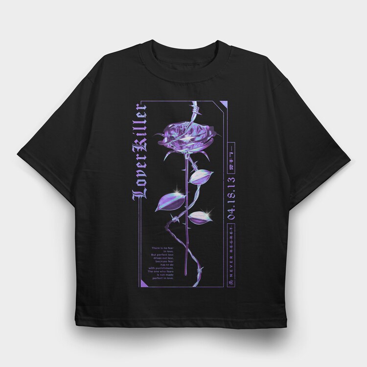 Rose Lover Killer, Tricou Oversize Barbati (Unisex)
