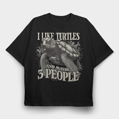 I Love Turtles, Tricou Oversize Barbati (Unisex)