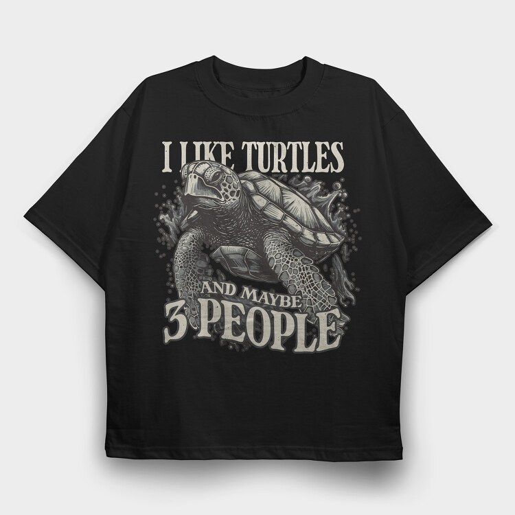 I Love Turtles, Tricou Oversize Barbati (Unisex)