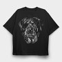Rottweiler Eyepatch Portrait, Tricou Oversize Barbati (Unisex)