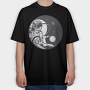 Astronaut Yin Yang, Tricou Oversize Barbati (Unisex)