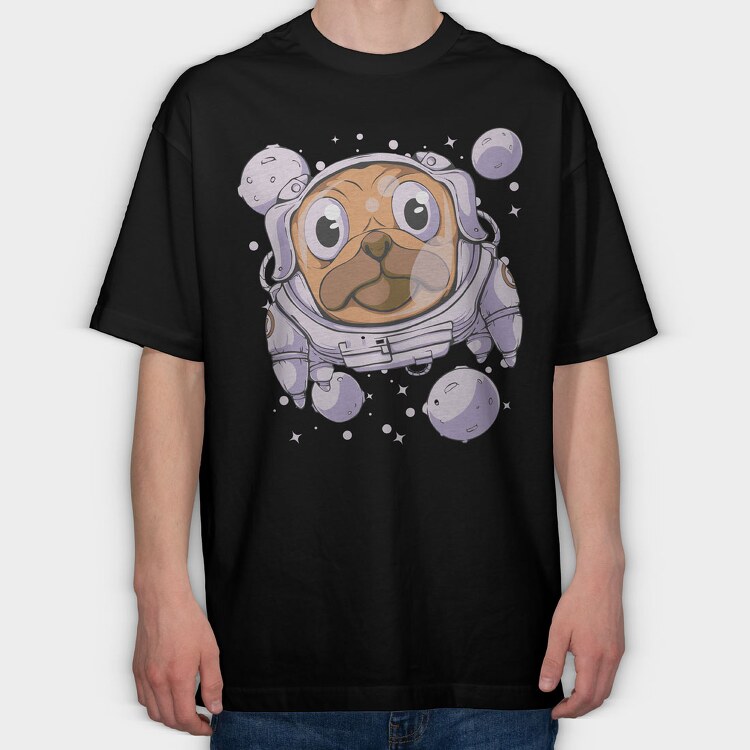 Astropug, Tricou Oversize Barbati (Unisex)