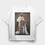 Royalty Pug Painting, Tricou Oversize Barbati (Unisex)