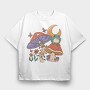 Mushroom Frog Moon, Tricou Oversize Barbati (Unisex)