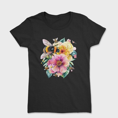 Bees Flowers Bouquet, Tricou Femei