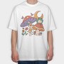 Mushroom Frog Moon, Tricou Oversize Barbati (Unisex)