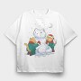 Christmas Cats Snowman, Tricou Oversize Barbati (Unisex)