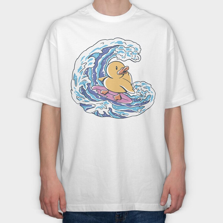 Rubber Duck Surf, Tricou Oversize Barbati (Unisex)