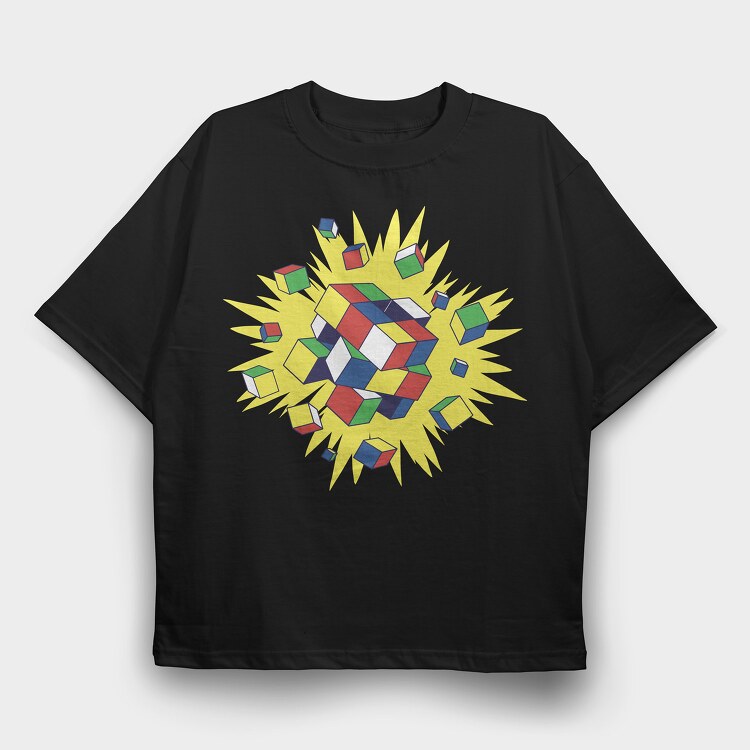 Rubik Explosion, Tricou Oversize Barbati (Unisex)