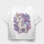 Fantasy Unicorn Cute, Tricou Oversize Barbati (Unisex)
