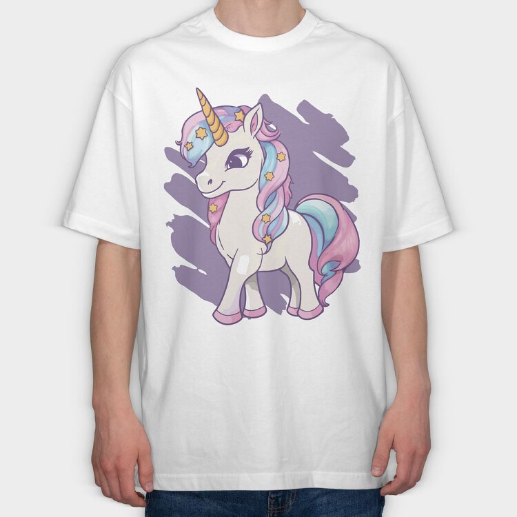 Fantasy Unicorn Cute, Tricou Oversize Barbati (Unisex)