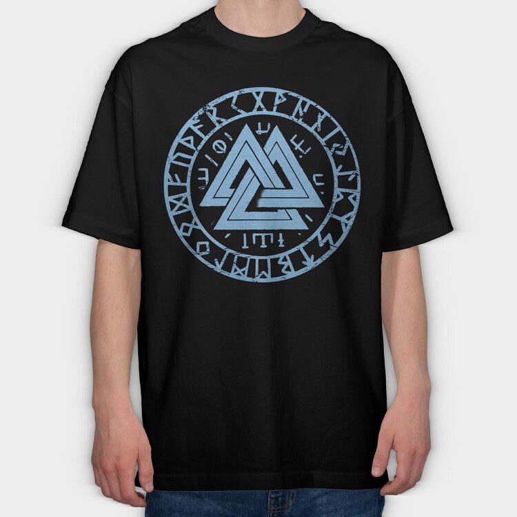 Runes Viking Valknut, Tricou Oversize Barbati (Unisex)