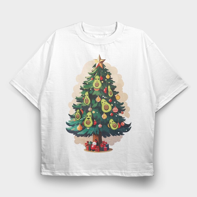 Avocado Christmas, Tricou Oversize Barbati (Unisex)