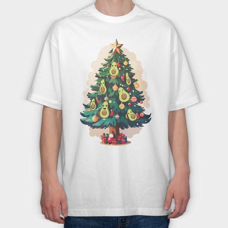 Avocado Christmas, Tricou Oversize Barbati (Unisex)