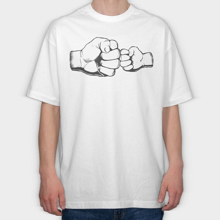 Father Son Fist, Tricou Oversize Barbati (Unisex)