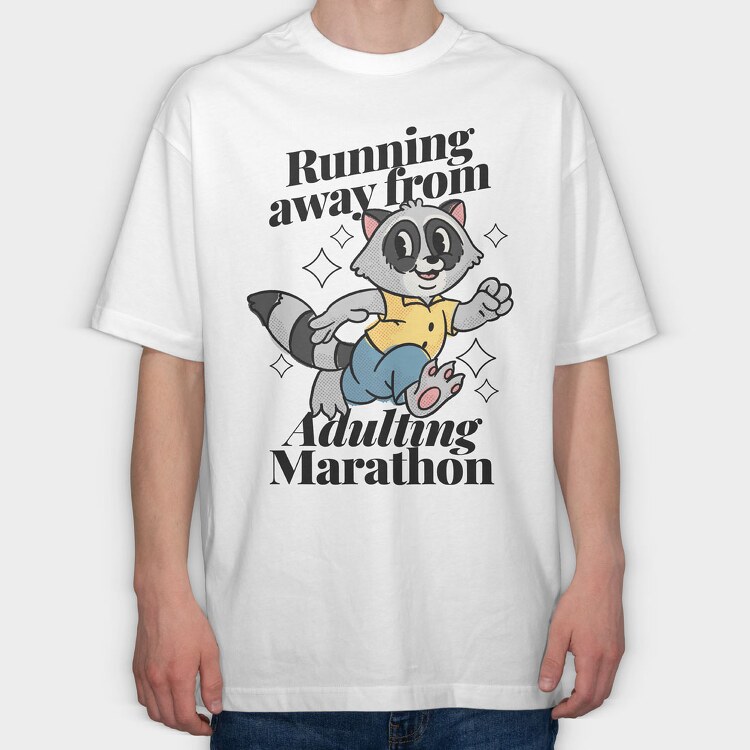 Running Away From Adulting, Tricou Oversize Barbati (Unisex)