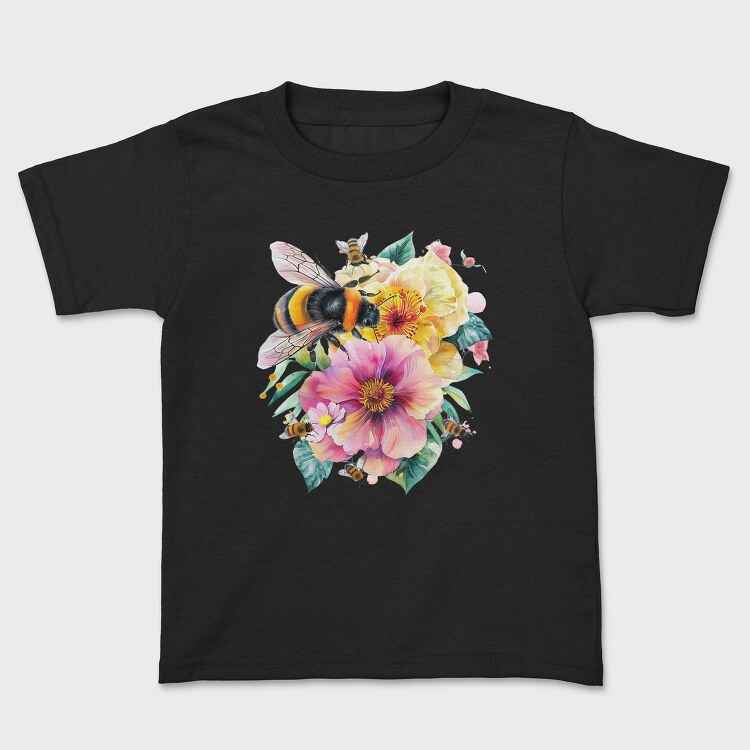 Bees Flowers Bouquet, Tricou Copii