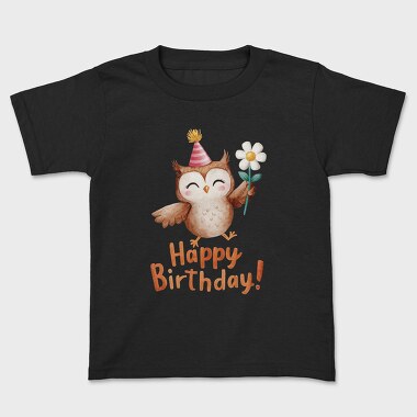 Birthday Owl Flower, Tricou Copii