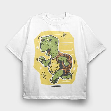 Running Turtle, Tricou Oversize Barbati (Unisex)