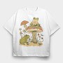 Mushrooms Frogs Nature, Tricou Oversize Barbati (Unisex)
