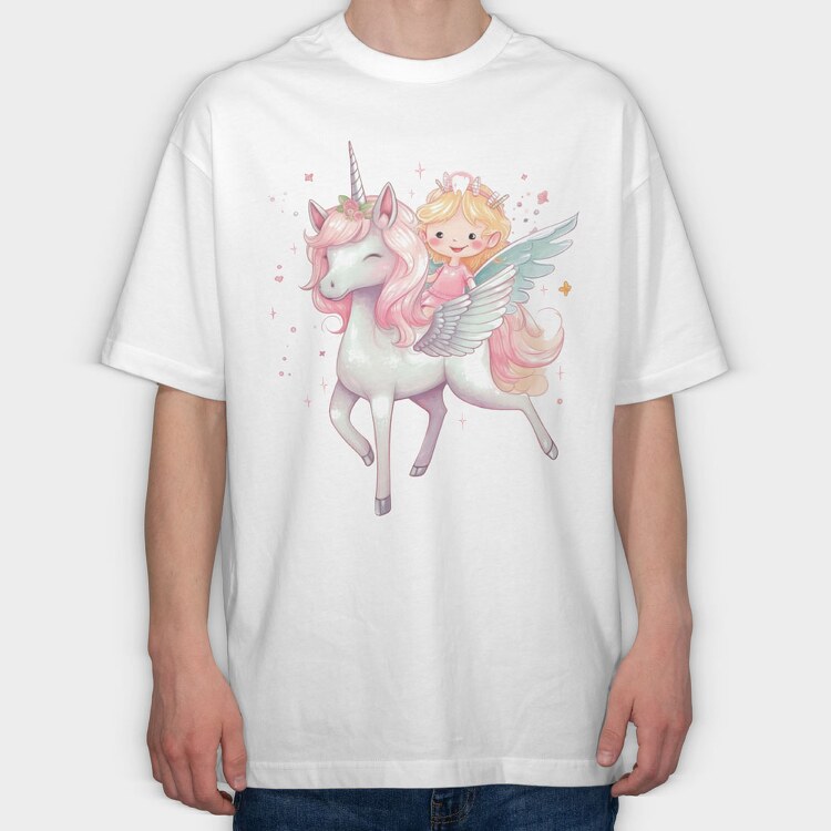 Tooth Fairy Unicorn, Tricou Oversize Barbati (Unisex)