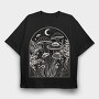 Mushrooms Moon Monochrome, Tricou Oversize Barbati (Unisex)