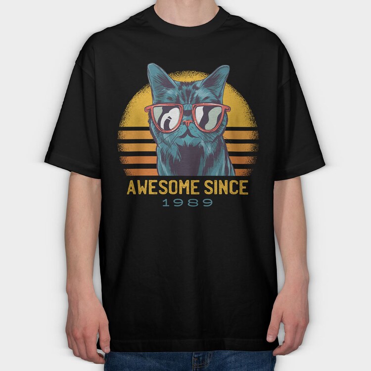 Awesome Cat Since, Tricou Oversize Barbati (Unisex)
