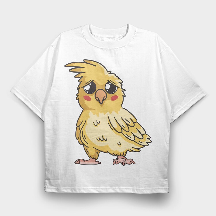 Sad Cockatiel, Tricou Oversize Barbati (Unisex)
