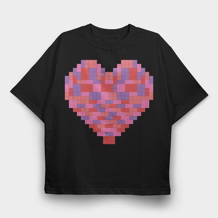 Toy Brick Heart, Tricou Oversize Barbati (Unisex)