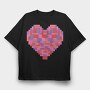Toy Brick Heart, Tricou Oversize Barbati (Unisex)