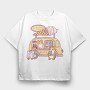 Ice Cream Food Truck Corgis, Tricou Oversize Barbati (Unisex)