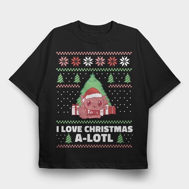 Axolotl Christmas, Tricou Oversize Barbati (Unisex)