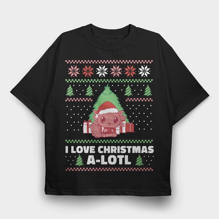 Axolotl Christmas, Tricou Oversize Barbati (Unisex)