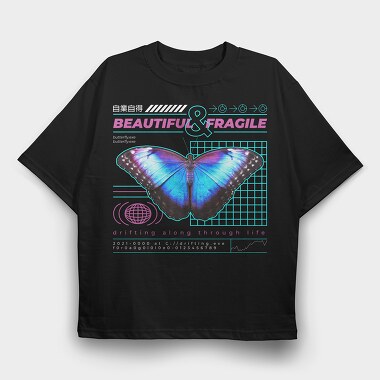 Trap Butterfly, Tricou Oversize Barbati (Unisex)