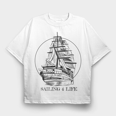 Sailing Boat, Tricou Oversize Barbati (Unisex)